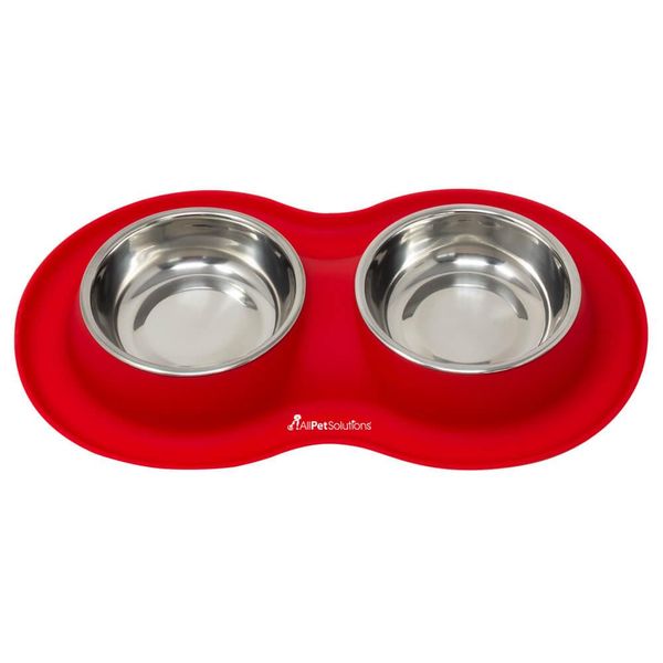 All Pets Solutions Double Bowl Pet Feeder XL - Red