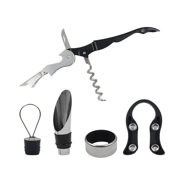 5-Pieces Wine Bottle Opener Accessory Set - JM-63