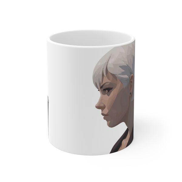 Morning Fox - Red Fox with Her Morning Coffee - Mug