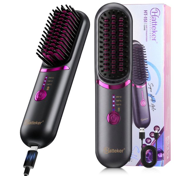Cordless Hair Straightener for Women Straightening Brush for Travel