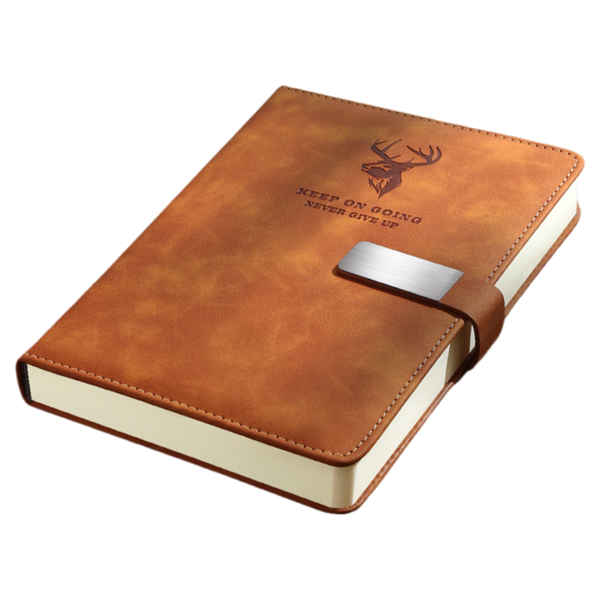 Writing Exquisite Elk Pattern Faux Leather A5 Notebook With Flat Buckle