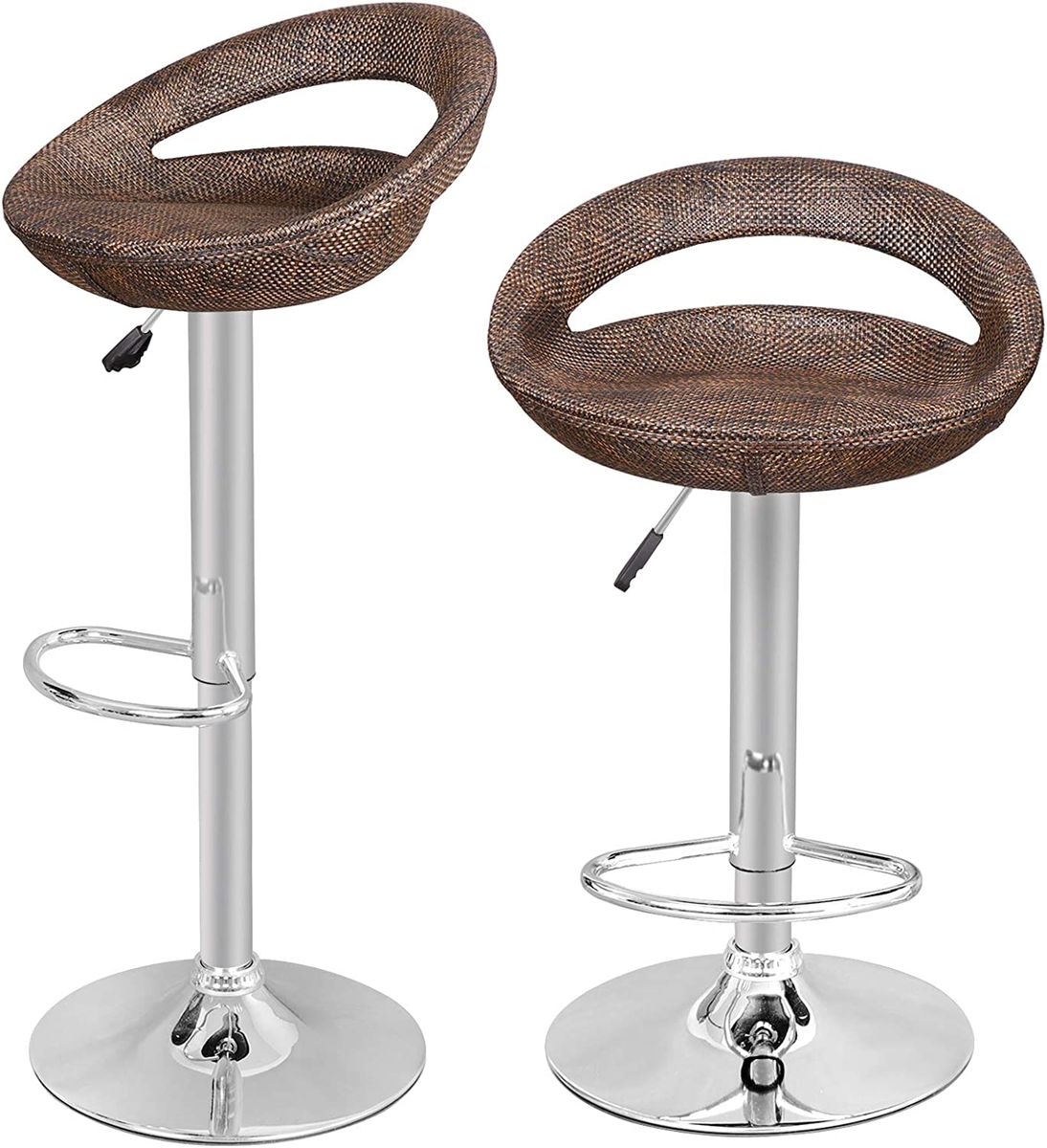 Rattan Backrest Adjustable Swivel Gas Lift Chair Bar Stool Shop Today