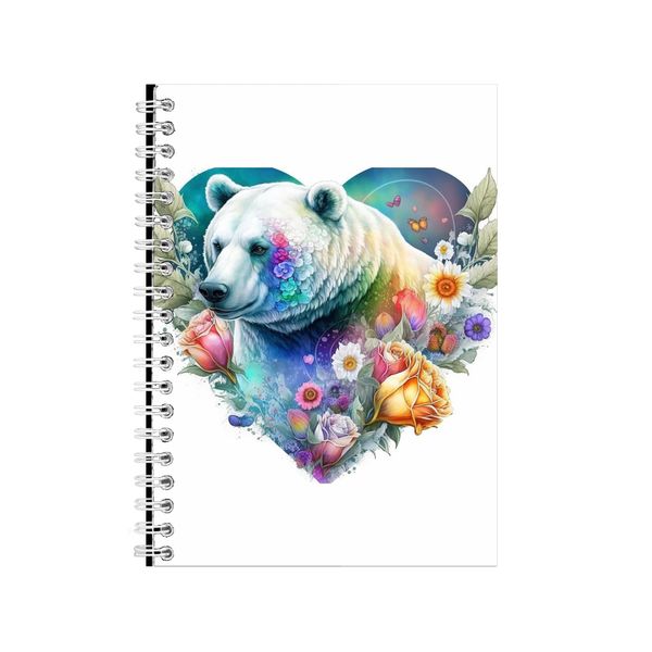 Polar Bear Watercolor Heart Notebook Animal Gift Idea Notepad Pad 118