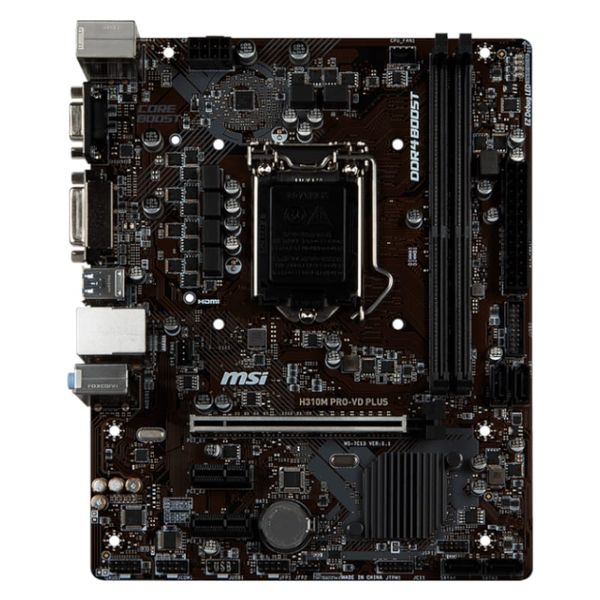 MSI H310M PRO-VD PLUS Intel 1151 Micro-ATX Motherboard - Black