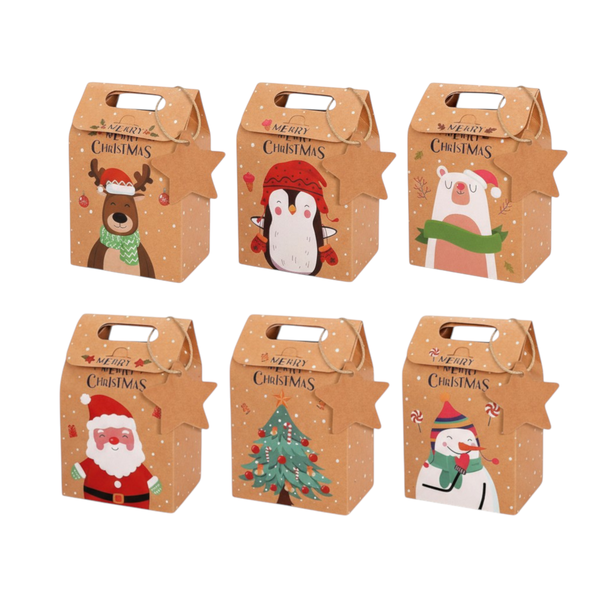 Christmas Gift Treat Boxes With Reindeer, Penguin, Tree &amp; Polar Bear Design
