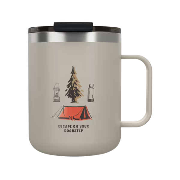 Quechua Decathlon 900 Insulated Mug 0.35L Stainless Steel, for Trekking - Beige
