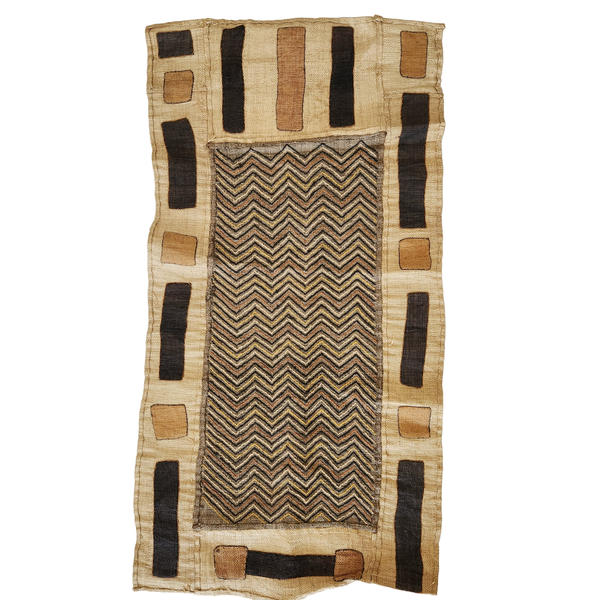 Brown Authentic African Kuba Cloth