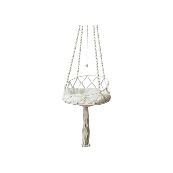 Boho Macramé Cat Hammock "Hamlet" - 40 × 130 cm Hanging Pet Bed,