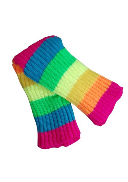 Rainbow Leg Warmers- Neon