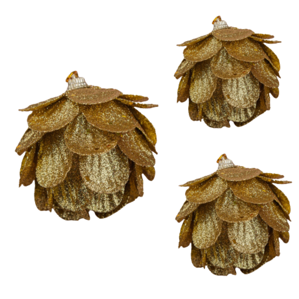 Christmas Tree Decorations/Baubles- Golden Petal Shape