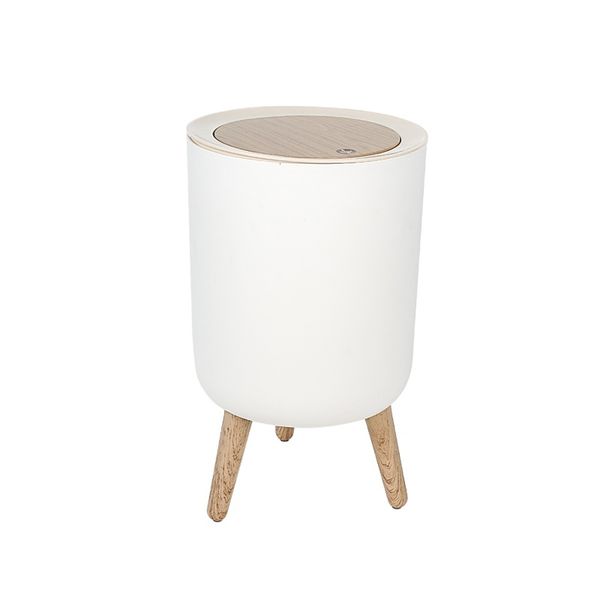 Press Top Lid Nordic Modern Waste Basket Plastic Trash Bin