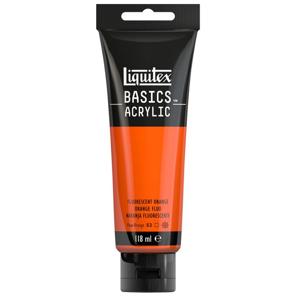 Liquitex Basics Acrylic Colour 118ml Tube - Fluorescent Orange