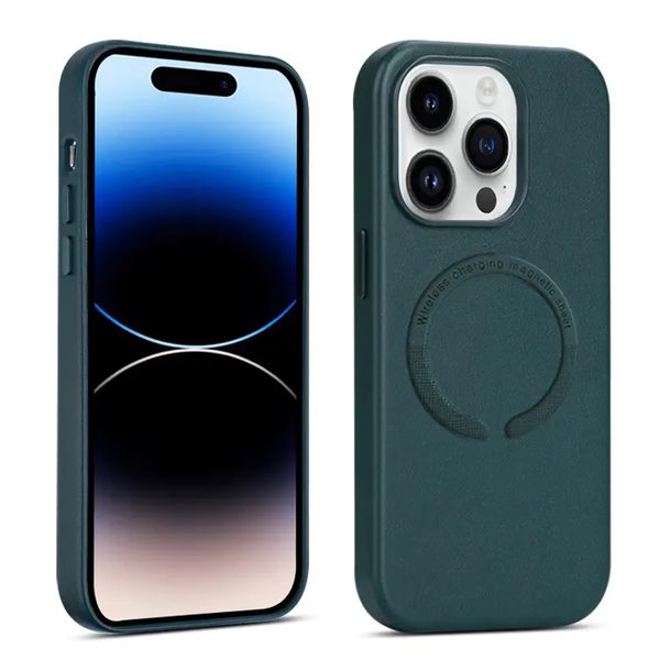 Premium Leather Feel Cover Case with Mag-Safe For iPhone Series 12-13 &amp; 14