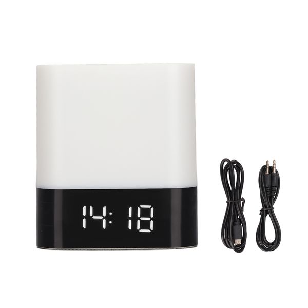 Night Light Bluetooth Speaker Touch Control LED Alarm Clock Speaker