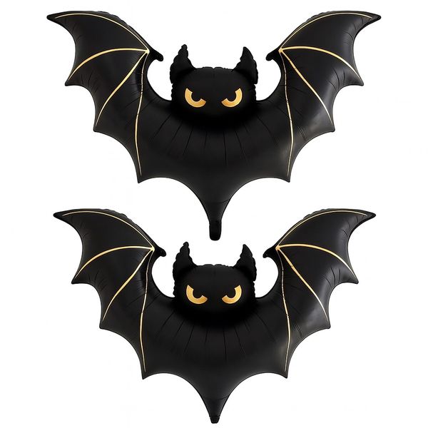 2 Pack - Halloween Giant Bat Balloon - Black and Gold