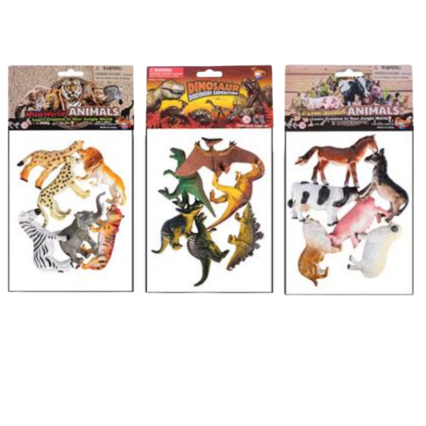 Assorted Animal Set: Dinosaurs, Wild Animals , Pets