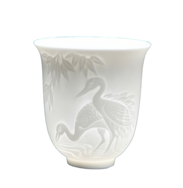 Ceramic Dragon Phoenix Tea Cup Zen Jade Porcelain Cup Water Creative Print