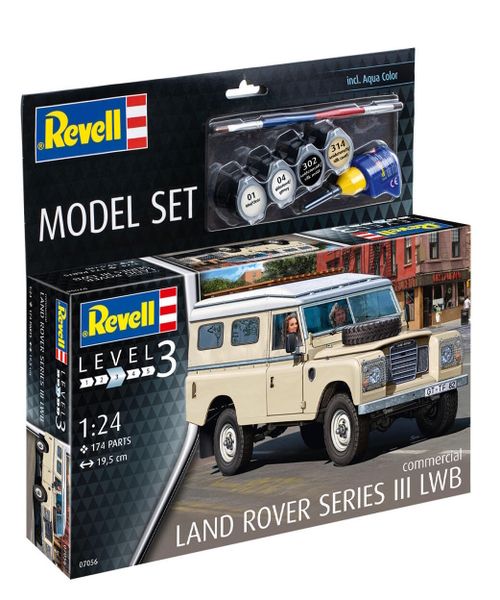 Revell 1/24 Land Rover Series III LWB Model Kit w/paints, Glue and Brush