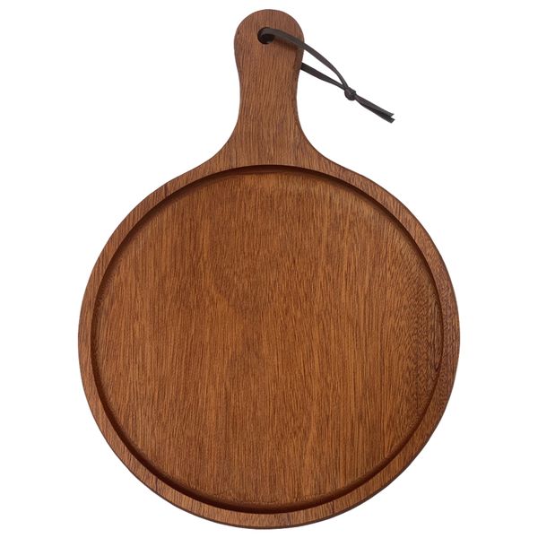 Ebony Wood Cutting Pizza Board with Handle - 26cm