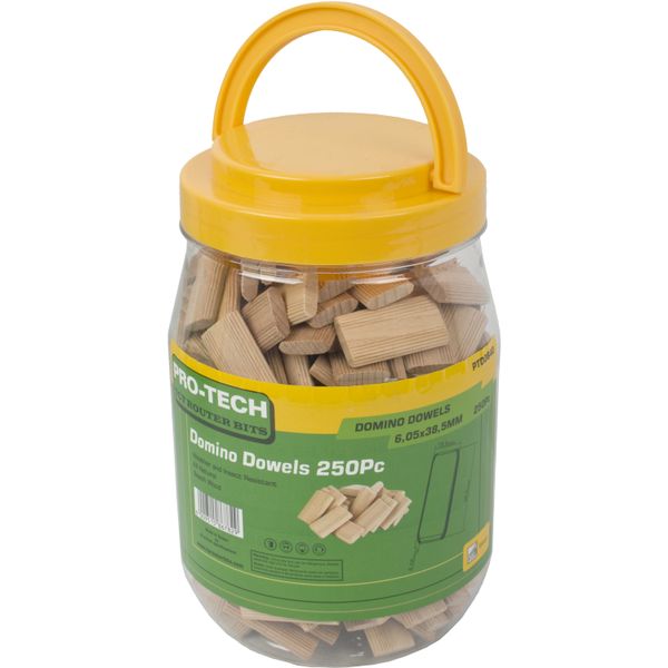 Pro-Tech - Domino Tenon - 250 Piece - Jar - 6mm x 40mm