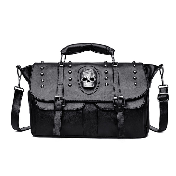 Handle Shoulder Bag Personality Punk Rivet Satchel Tote Bag