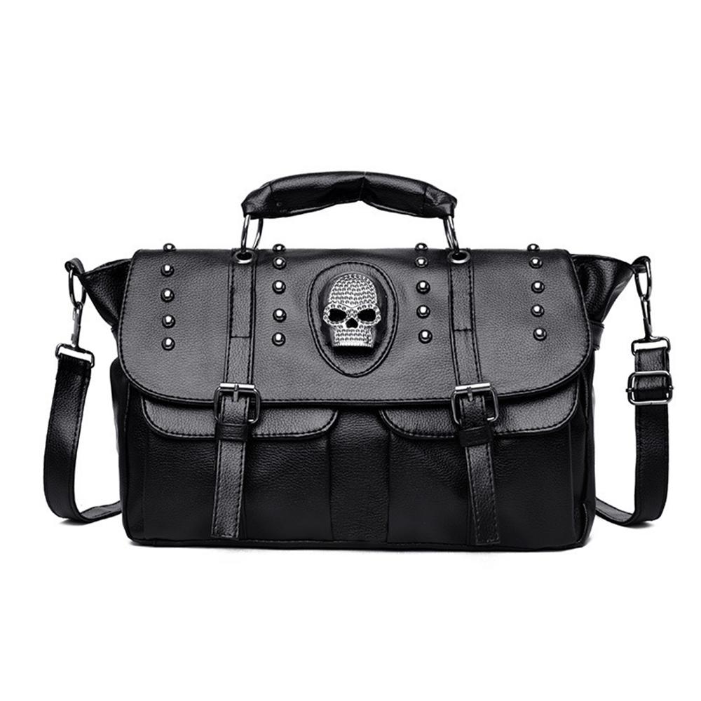 Handle Shoulder Bag Personality Punk Rivet Satchel Tote Bag
