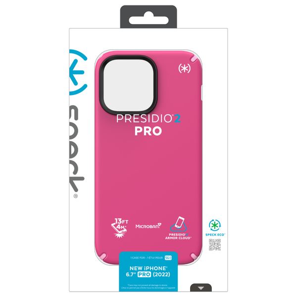 Speck Presidio2 Pro Case for iPhone 14 Pro Max - Pink/White