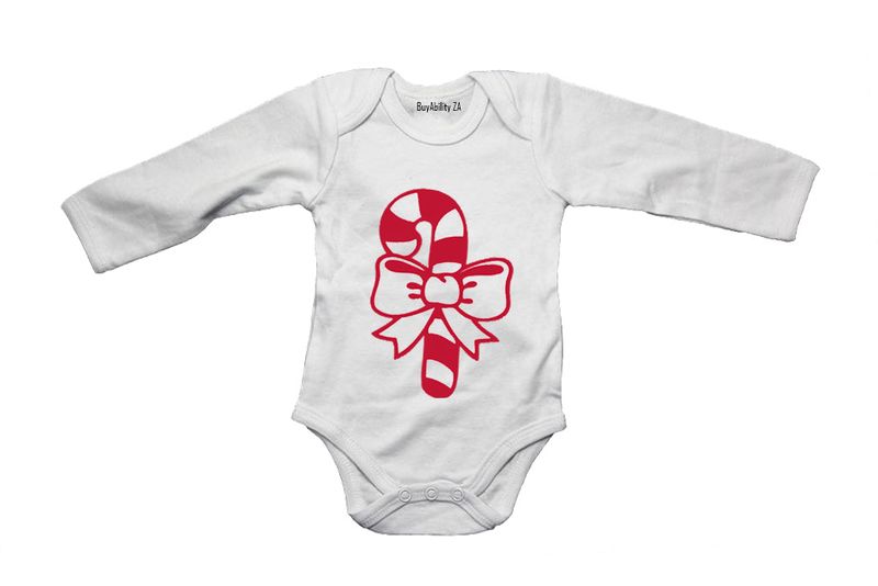 Red Candy Cane! - Long Sleeve - Baby Grow