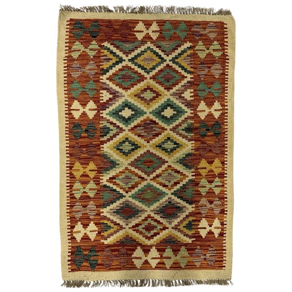 RUGS OF PERSIA 126 x 83cm Hand Woven Kilim Chobi Rug