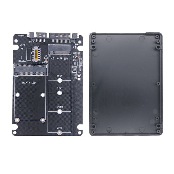 M.2 NGFF MSATA SSD to SATA 3.0 2 in 1 Converter Card SSD Adapter Card