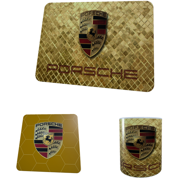 Porsche Gold - Background - Coffee Mug, Coaster, and Mouse Pad