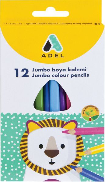 Adel Jumbo Triangular Colour Pencils 12's