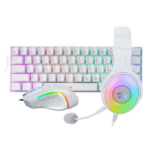 Redragon 3in1 RGB Gaming Combo Keyboard Mouse Headset - White