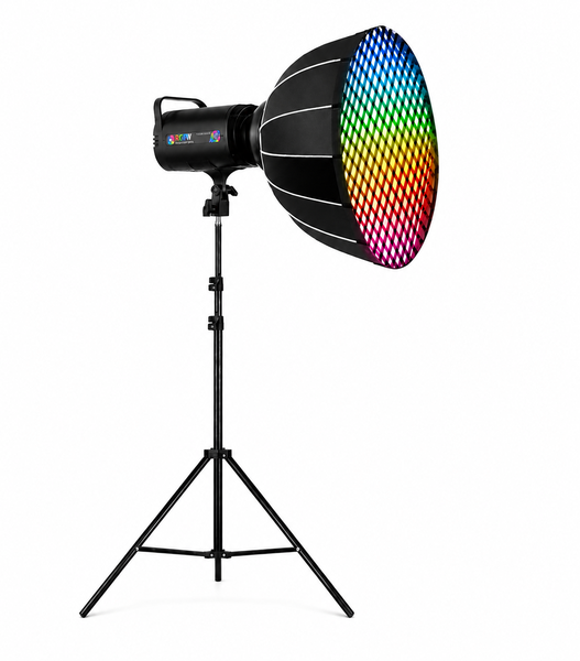 500W RGB Studio Light with Softbox &amp; Grid-Dimmable Photography Light (ZZT)