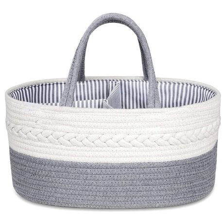 Baby Diaper Caddy Organizer, Stylish Cotton Canvas