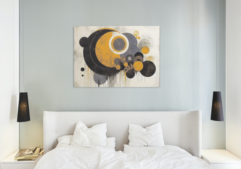 Canavs Wall art: Yellow and Black Abstract Wall Art