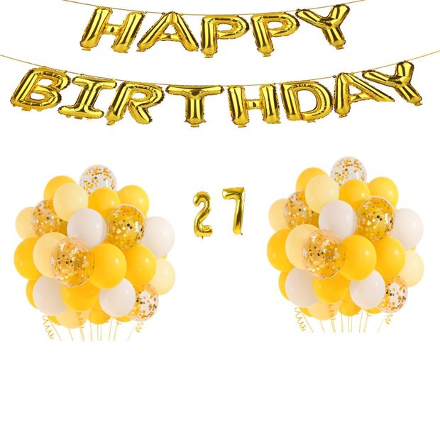 Yellow and Gold Balloon Set 27 years