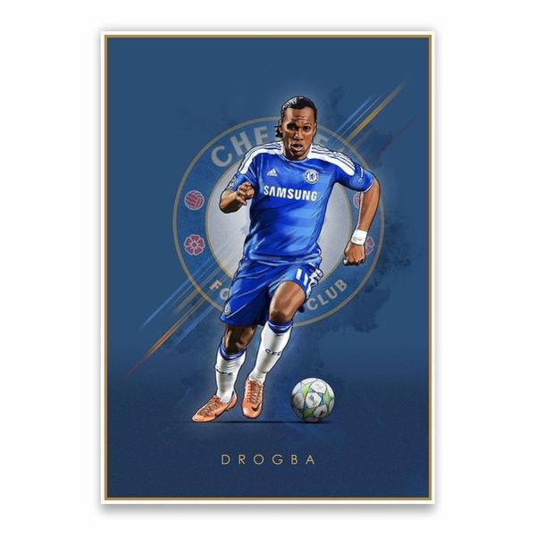 Drogba Chelsea Logo Poster - A1