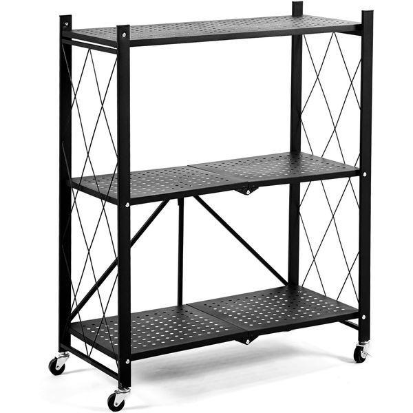 3 Tier Storage Shelves Bookshelf Foldable Shelf Organizer