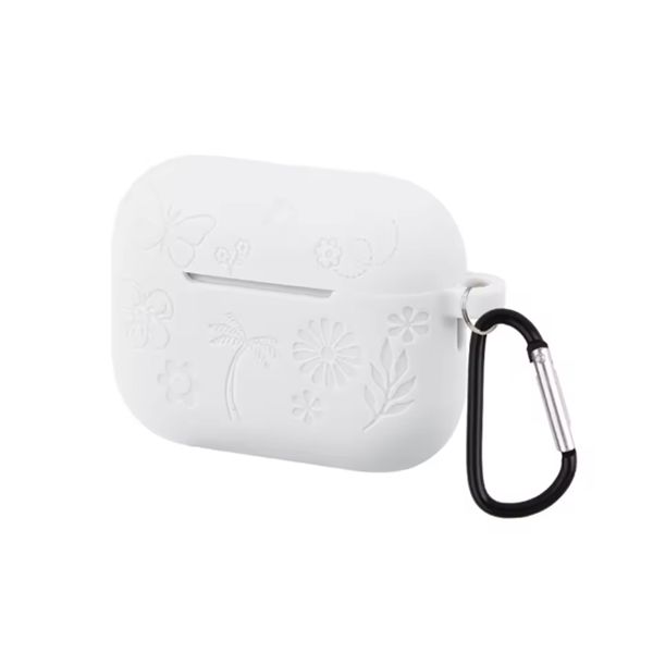 Cute Flower Engraved Protective Case Compatible with AirPods Pro 3