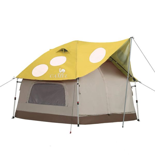 Camel Automatic Open Mushroom Shape Tent Family Tents -Yellow
