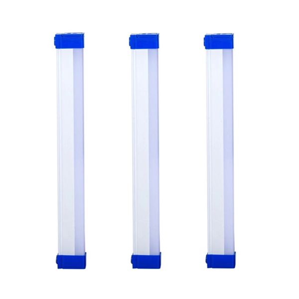 Pack of Three 30CM-60W Rechargeable LED Tube Light