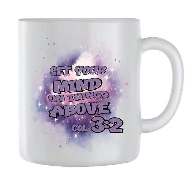 Set Your Mind Coffee Mugs Men Women Trendy Bible Verse Graphic Present 125