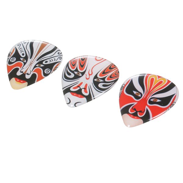 3 Pieces ABS Guitar Picks, Peking Opera Mask Design