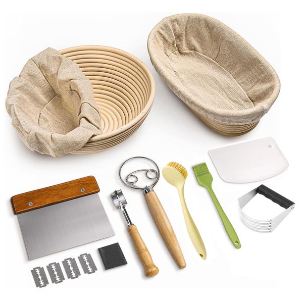 Banneton Bread Proofing Basket Kit Sourdough Baking Supplies- as Gifts