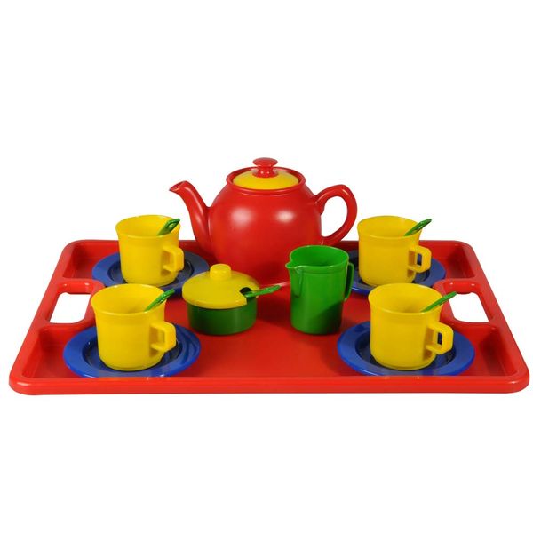 Greenbean Tea Set &amp; Large Tray: 19 Pieces