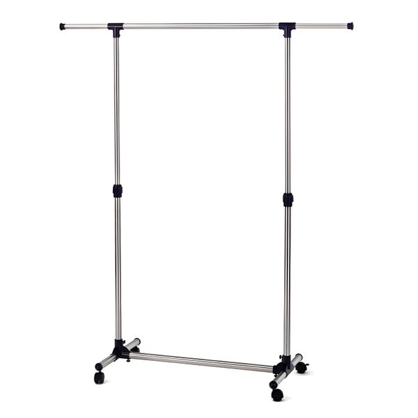 160cm Telescoping Adjustable Height Stainless Steel Garment Rack - Silver