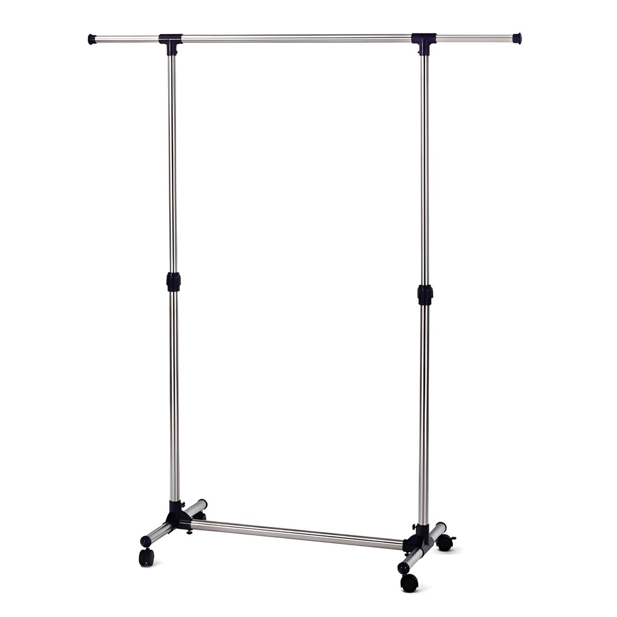 160cm Telescoping Adjustable Height Stainless Steel Garment Rack - Silver