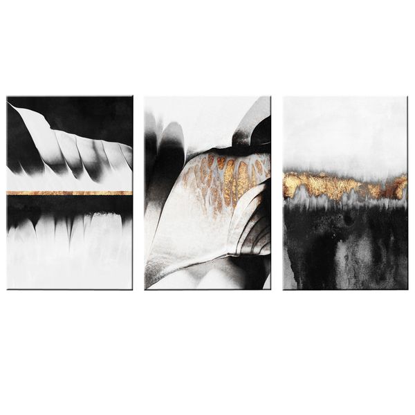Canvas-Art-3 Pieces Gold Veins Wall Art Print
