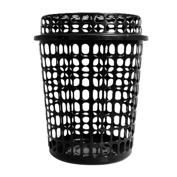 Kitro Black Classic Plastic Lucky Laundry Basket With Lid.